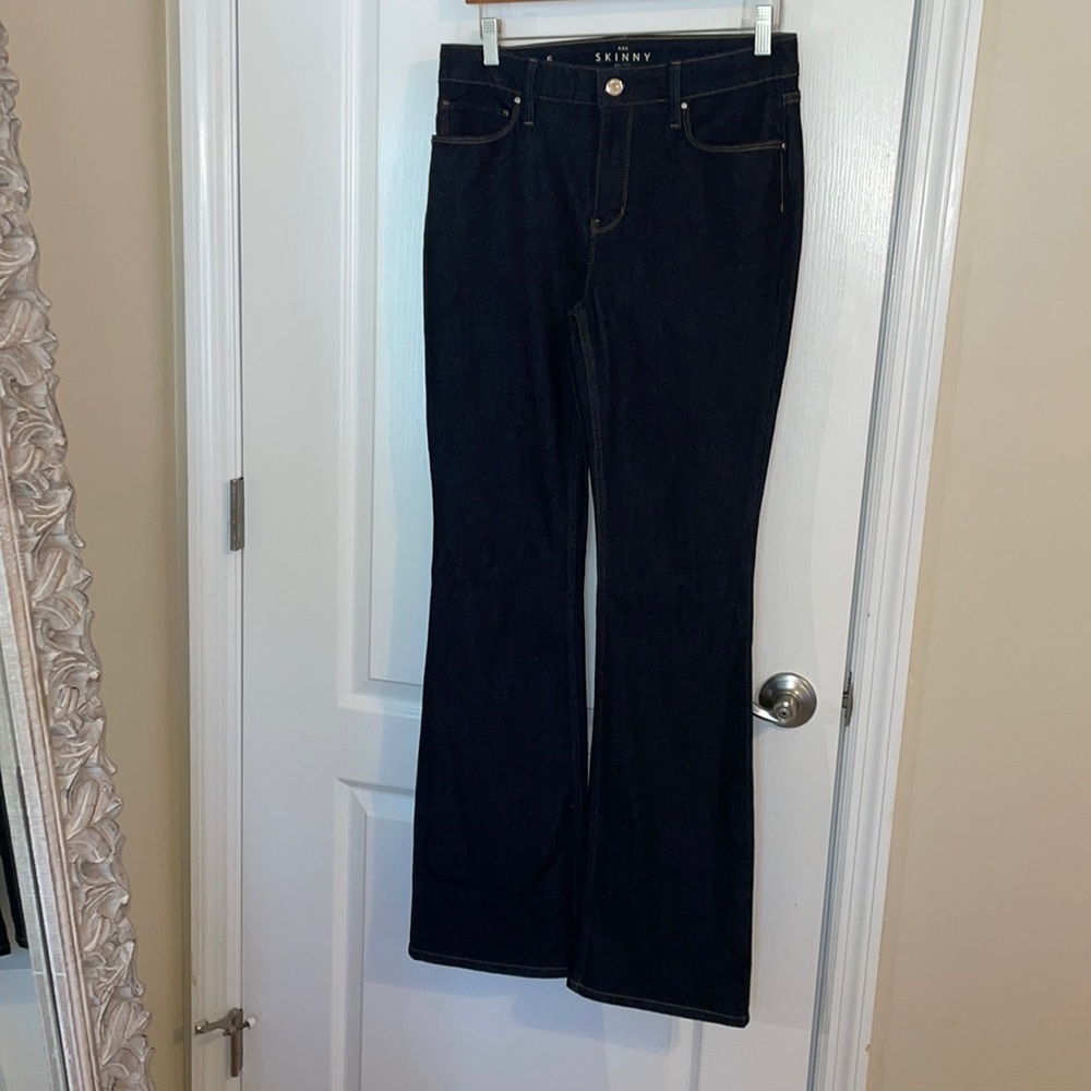 White House black market dark flare jean